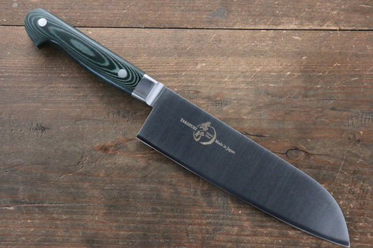 Sakai Takayuki Sakai Takayuki  Grand Chef Swedish Steel Santoku Japanese Knife 180mm with Green Micarta Handle - Japanny - Best Japanese Knife