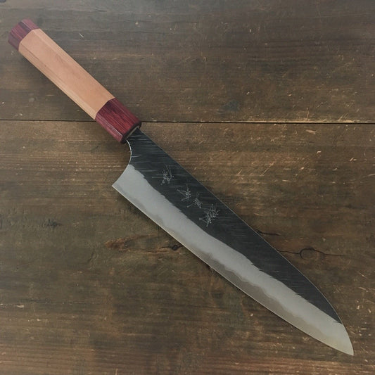 Yu Kurosaki Fujin Blue Super Hammered Petty-Utility Japanese Knife 150mm with American Cherry Handle - Japanny - Best Japanese Knife