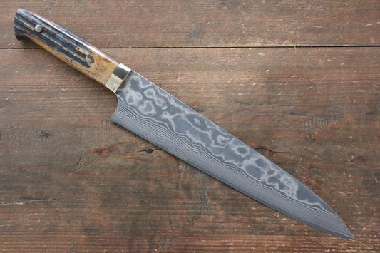 Takeshi Saji VG10 Black Damascus Gyuto Japanese Knife 240mm with Brown Cow Bone  Handle - Japanny - Best Japanese Knife