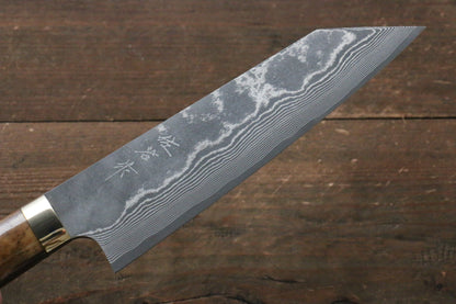 Takeshi Saji VG10 Black Damascus Bunka Japanese Knife 180mm with Brown Cow Bone  Handle - Japanny - Best Japanese Knife