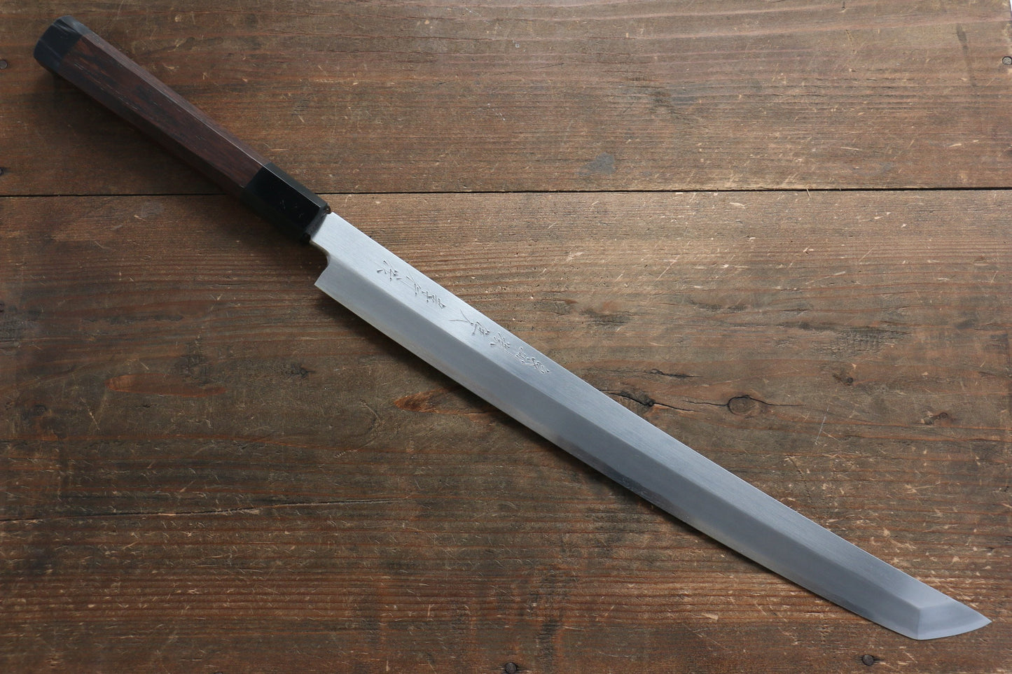 Sakai Takayuki Sakai Takayuki  Zangetsu Silver Steel No.3 Sakimaru Yanagiba Japanese Knife with Wenge Handle with Saya - Japanny - Best Japanese Knife