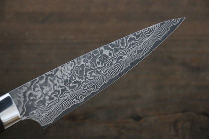 Takeshi Saji R2/SG2 Black Damascus Petty Japanese Chef Knife 135mm with Iron Wood handle - Japanny - Best Japanese Knife