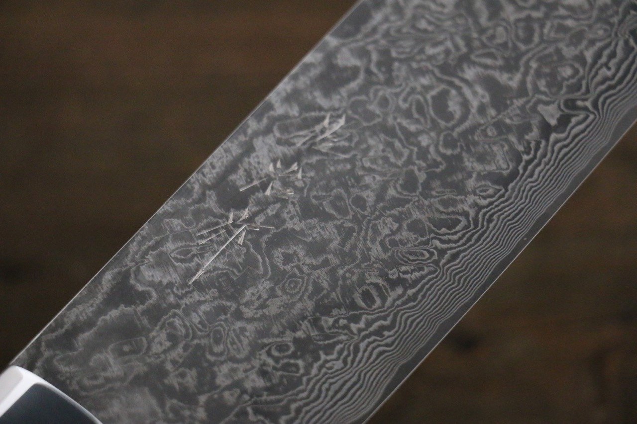 Takeshi Saji R2/SG2 Black Damascus Nakiri Japanese Chef Knife 165mm with Iron Wood handle - Japanny - Best Japanese Knife