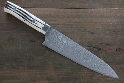 Takeshi Saji R2/SG2 Black Damascus Gyuto Japanese Chef Knife 180mm with Cow Bone Handle - Japanny - Best Japanese Knife