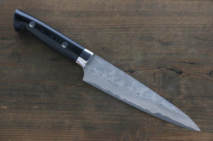 Takeshi Saji VG10 Black Damascus Petty Japanese Chef Knife 150mm with Black Micarta Handle - Japanny - Best Japanese Knife