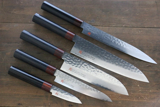 Bộ dao bếp 5 cây thương hiệu ISEYA Petty 76mm, Petty 150mm, Gyuto 210mm, Santoku 180mm, Yanagiba 210mm