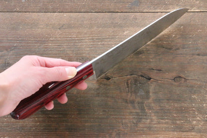 Katsushige Anryu VG10 Damascus Santoku Japanese Knife 170mm with Red Pakka wood Handle - Japanny - Best Japanese Knife