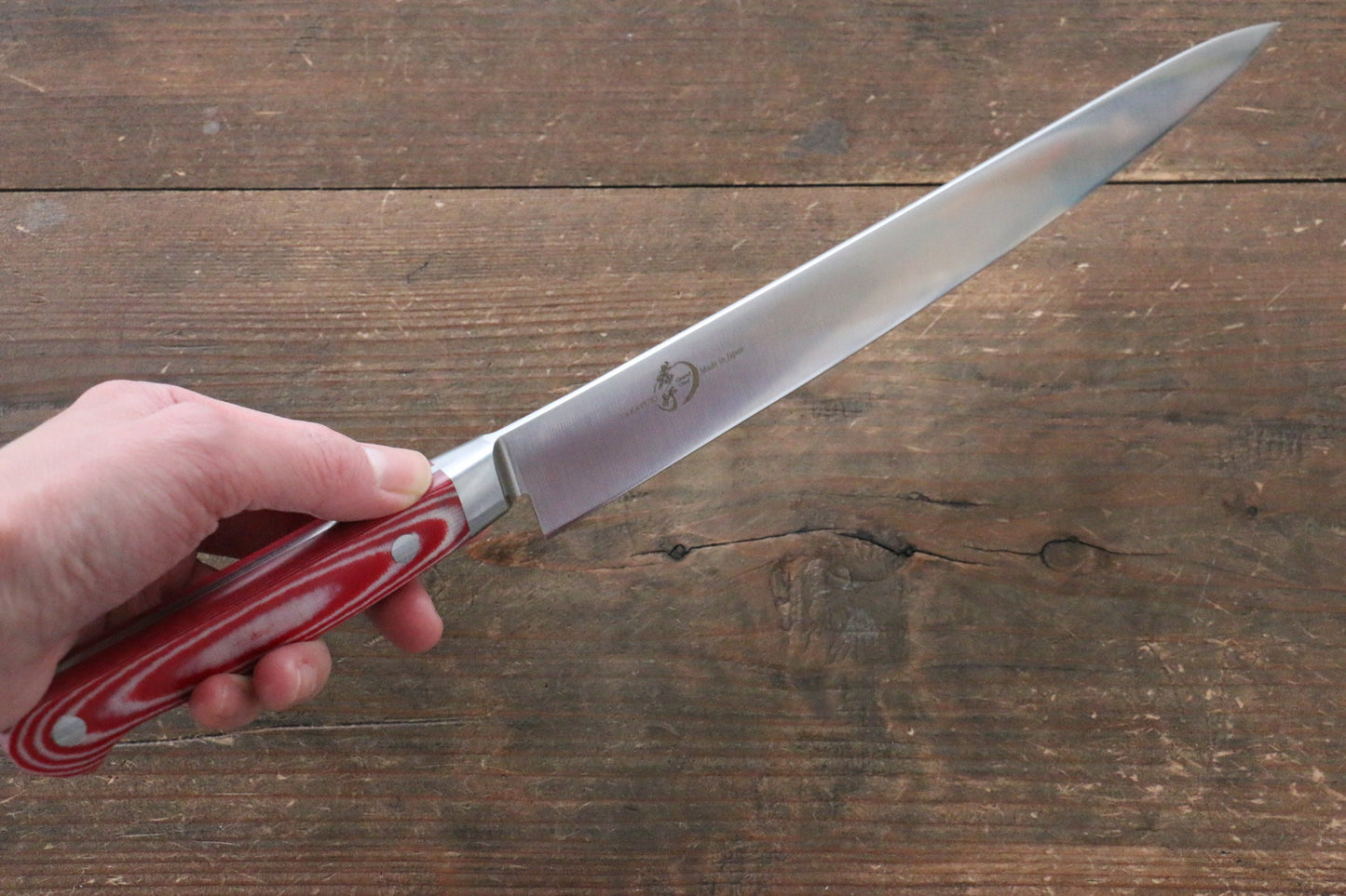 Sakai Takayuki Sakai Takayuki  Grand Chef Swedish Steel Sujihiki Japanese Knife 240mm with Red Micarta Handle - Japanny - Best Japanese Knife