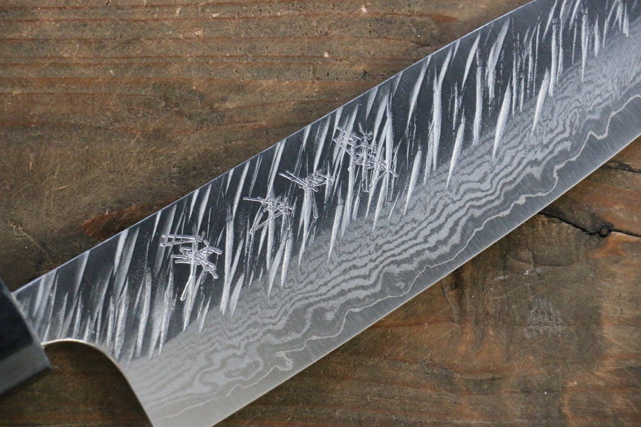 Yu Kurosaki Fujin VG10 Hammered Damascus Santoku Japanese Knife 165mm with Wenge Handle - Japanny - Best Japanese Knife