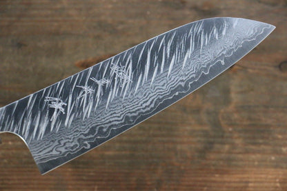 Yu Kurosaki Fujin VG10 Hammered Damascus Santoku Japanese Knife 165mm with Wenge Handle - Japanny - Best Japanese Knife