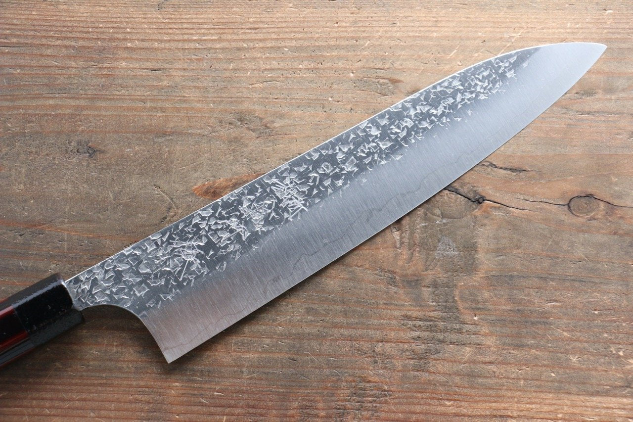 Yu Kurosaki Shizuku R2/SG2 Hammered Gyuto Japanese Knife 210mm with Lacquered Handle - Japanny - Best Japanese Knife