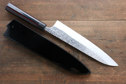 Yu Kurosaki Shizuku R2/SG2 Hammered Gyuto Japanese Knife 240mm with Lacquered Handle with Saya (Dragon) - Japanny - Best Japanese Knife