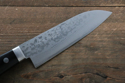 Kunihira Kunihira Sairyu VG10 Damascus Small Santoku Japanese Knife 135mm with Black Pakka wood Handle - Japanny - Best Japanese Knife