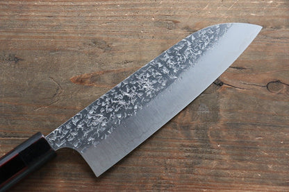 Yu Kurosaki Shizuku R2/SG2 Hammered Santoku Japanese Knife 165mm with Lacquered Handle - Japanny - Best Japanese Knife