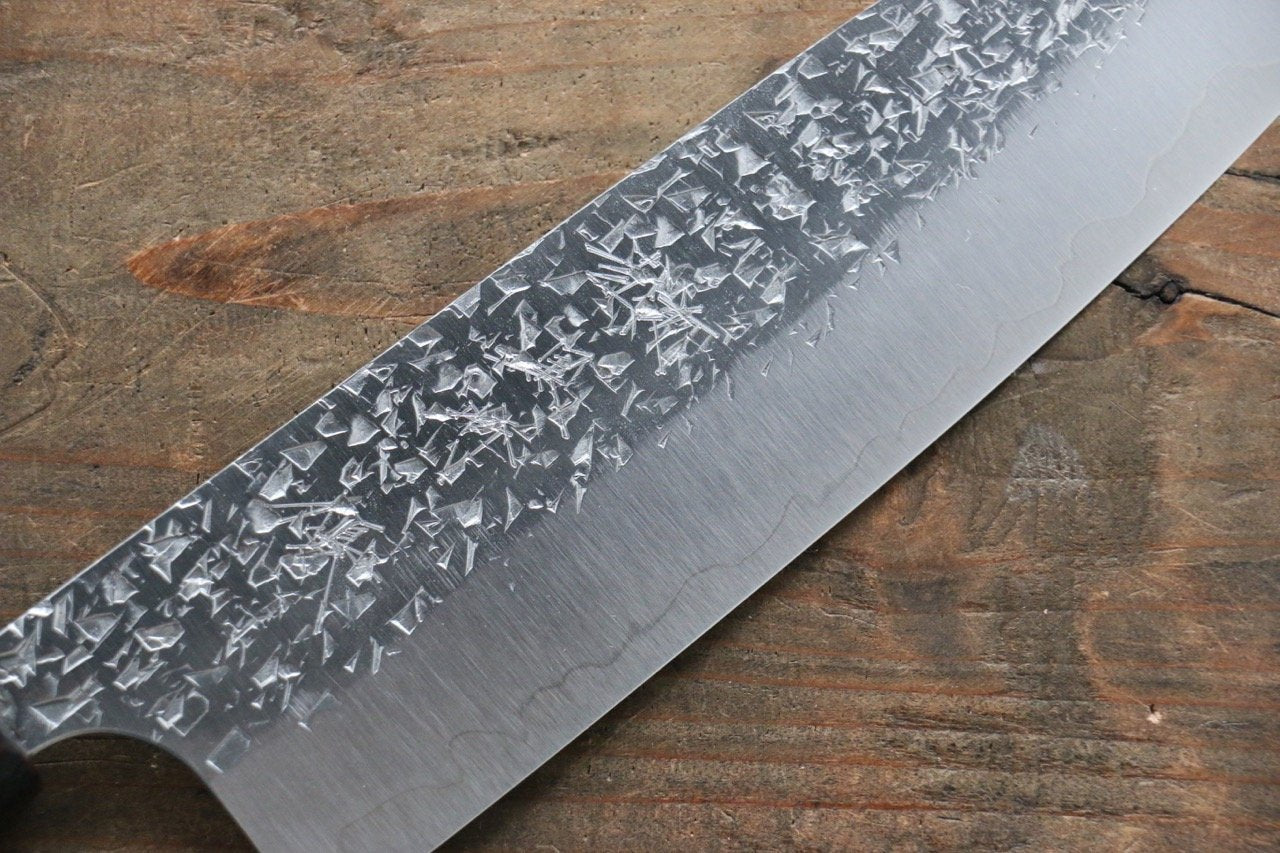 Yu Kurosaki Shizuku R2/SG2 Hammered Santoku Japanese Knife 165mm with Lacquered Handle - Japanny - Best Japanese Knife