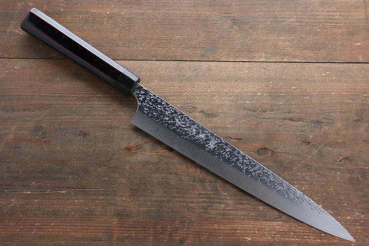 Yu Kurosaki Shizuku R2/SG2 Hammered Sujihiki Japanese Knife 270mm with Lacquered Handle - Japanny - Best Japanese Knife