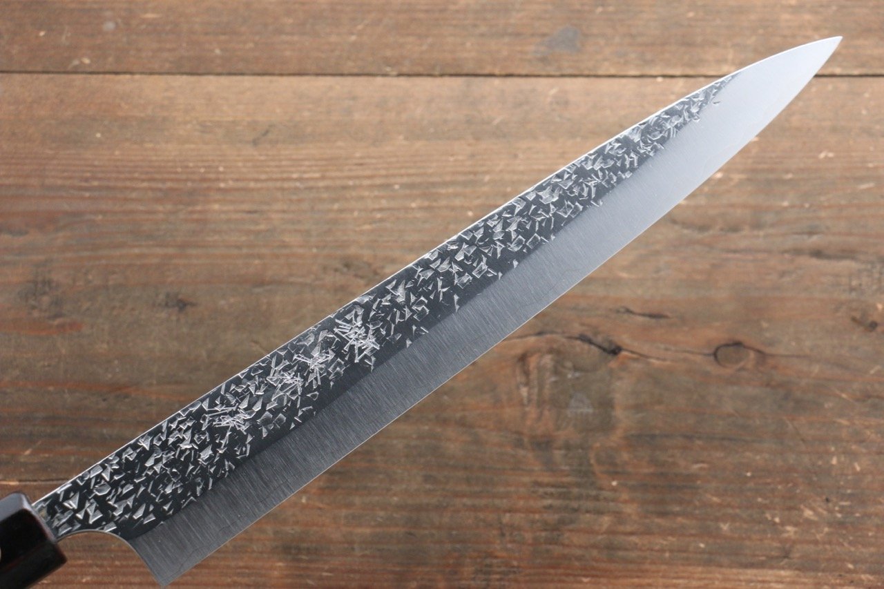 Yu Kurosaki Shizuku R2/SG2 Hammered Sujihiki Japanese Knife 270mm with Lacquered Handle - Japanny - Best Japanese Knife