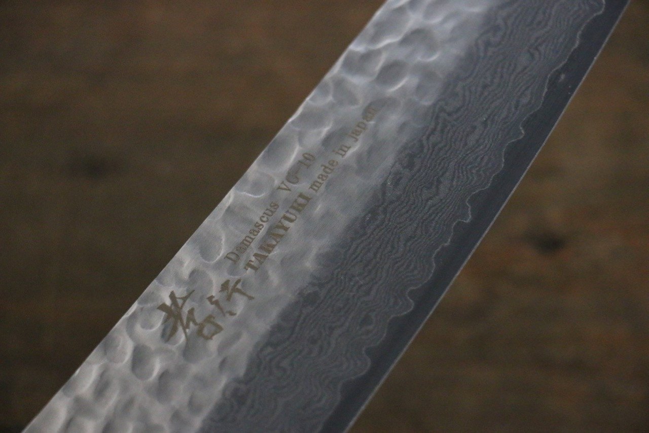 Sakai Takayuki VG10 33 Layer Damascus  Santoku Japanese Chef Knife 160mm with Desert Iron Wood - Japanny - Best Japanese Knife