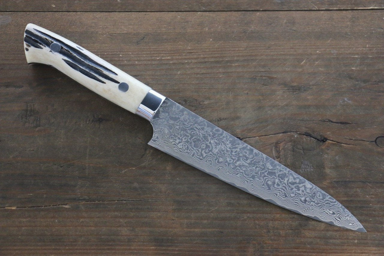 Takeshi Saji R2/SG2 Black Damascus Petty Japanese Chef Knife 150mm with Bone Handle - Japanny - Best Japanese Knife