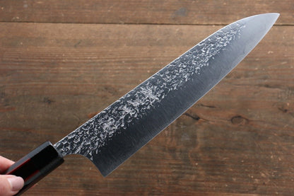Yu Kurosaki Shizuku R2/SG2 Hammered Gyuto Japanese Knife 210mm with Lacquered Handle with Chinkin Saya (Hanabi) - Japanny - Best Japanese Knife