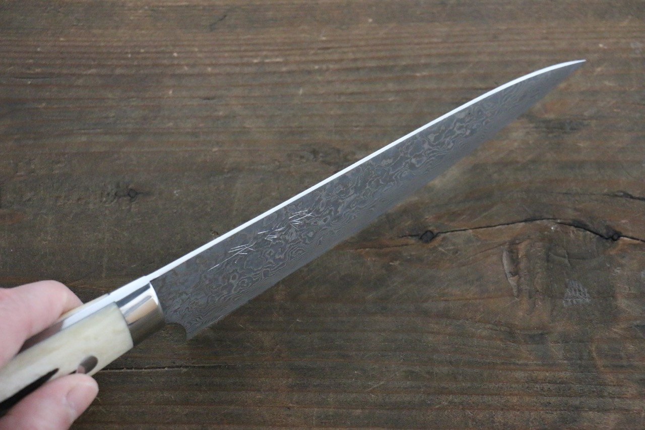 Takeshi Saji R2/SG2 Black Damascus Petty Japanese Chef Knife 150mm with Bone Handle - Japanny - Best Japanese Knife