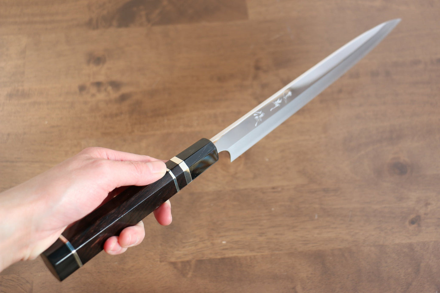 Thương hiệu Yu Kurosaki Thép xanh số 2 tráng gương Dao thái cá sashimi chuyên dụng Yanagiba dao Nhật 270mm chuôi dao gỗ Mun