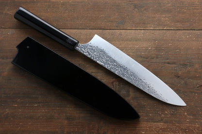 Yu Kurosaki Shizuku R2/SG2 Hammered Gyuto Japanese Knife 210mm with Lacquered Handle with Saya (Fuji) - Japanny - Best Japanese Knife