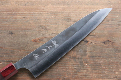 Yu Kurosaki Blue Super Kurouchi Gyuto Japanese Knife 210mm with Shitan rosewood handle (ferrule: Red Plywood) Handle - Japanny - Best Japanese Knife