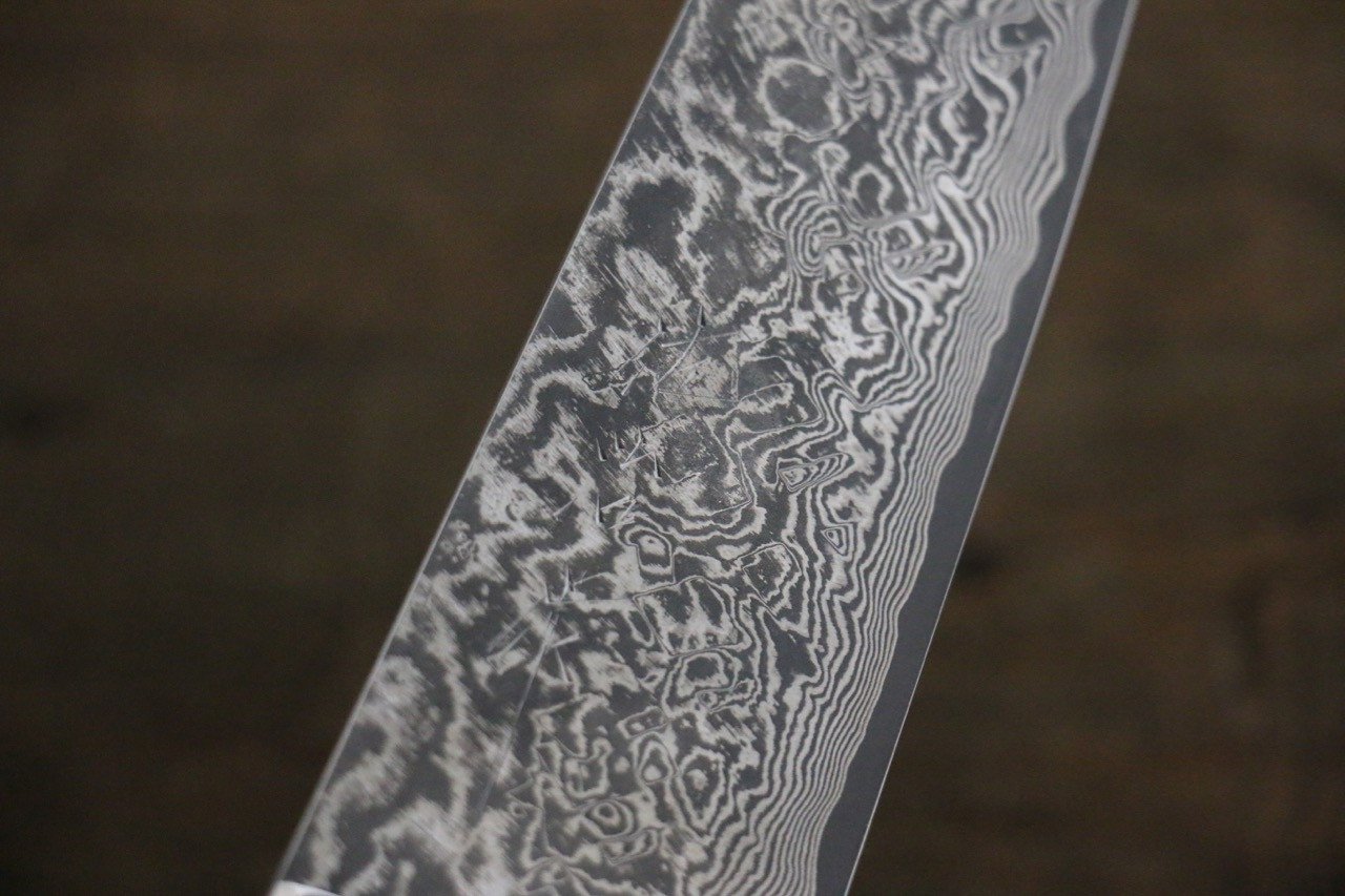 Takeshi Saji R2/SG2 Black Damascus Gyuto Japanese Chef Knife 180mm with Iron Wood handle - Japanny - Best Japanese Knife