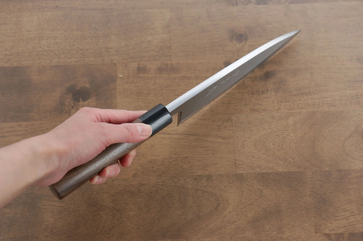 Thương hiệu Jikko Thép trắng No.2 Dao làm cá chuyên dụng Deba dao Nhật 180mm chuôi dao gỗ Đàn Hương
