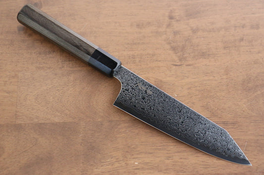Thương hiệu Jajin VG10 Thép Damascus Dao đa năng Santoku (Kiritsuke) dao Nhật 180mm chuôi dao gỗ Pakka xám