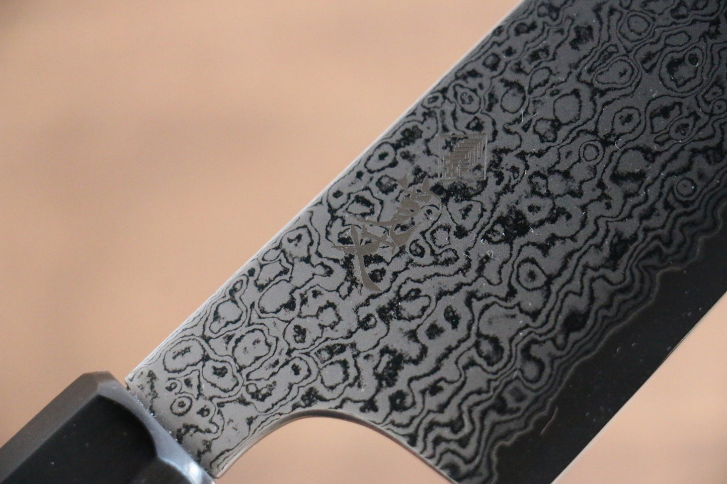 Thương hiệu Jajin VG10 Thép Damascus Dao đa năng Santoku (Kiritsuke) dao Nhật 180mm chuôi dao gỗ Pakka xám
