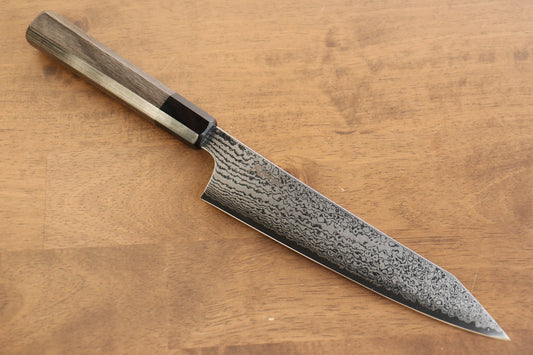 Thương hiệu Jajin VG10 Thép Damascus Dao đa năng Gyuto dao Nhật 210mm chuôi dao gỗ Pakka xám