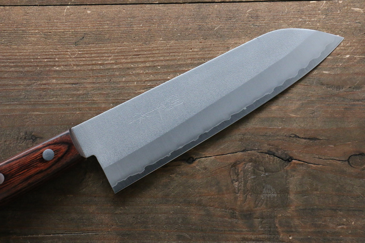 Kunihira VG1 Nashiji Santoku Japanese Knife 170mm with Mahogany Handle - Japanny - Best Japanese Knife