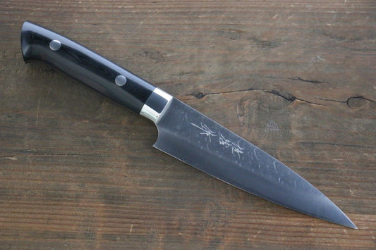 Takeshi Saji SRS13 Hammered Petty Japanese Chef Knife 130mm with Black Micarta handle - Japanny - Best Japanese Knife
