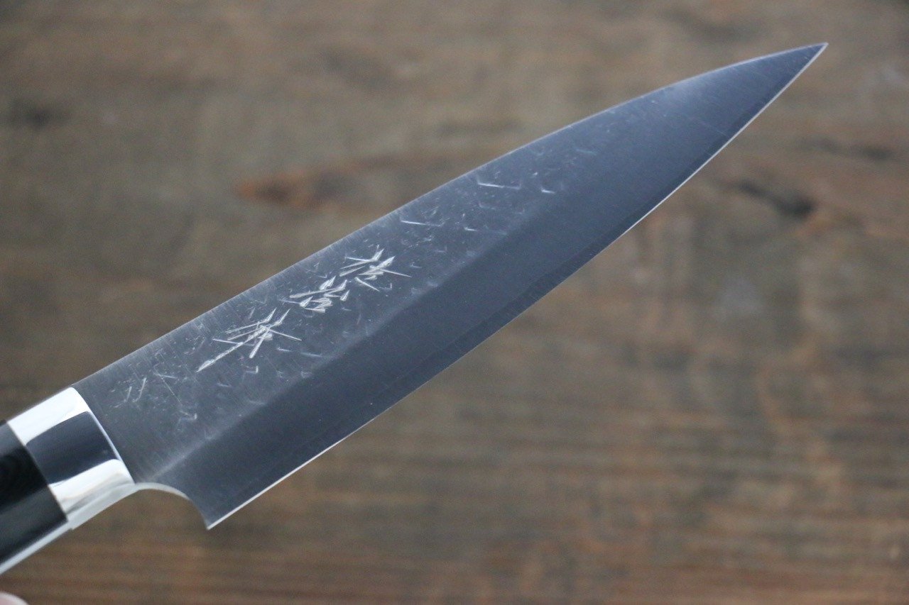 Takeshi Saji SRS13 Hammered Petty Japanese Chef Knife 130mm with Black Micarta handle - Japanny - Best Japanese Knife