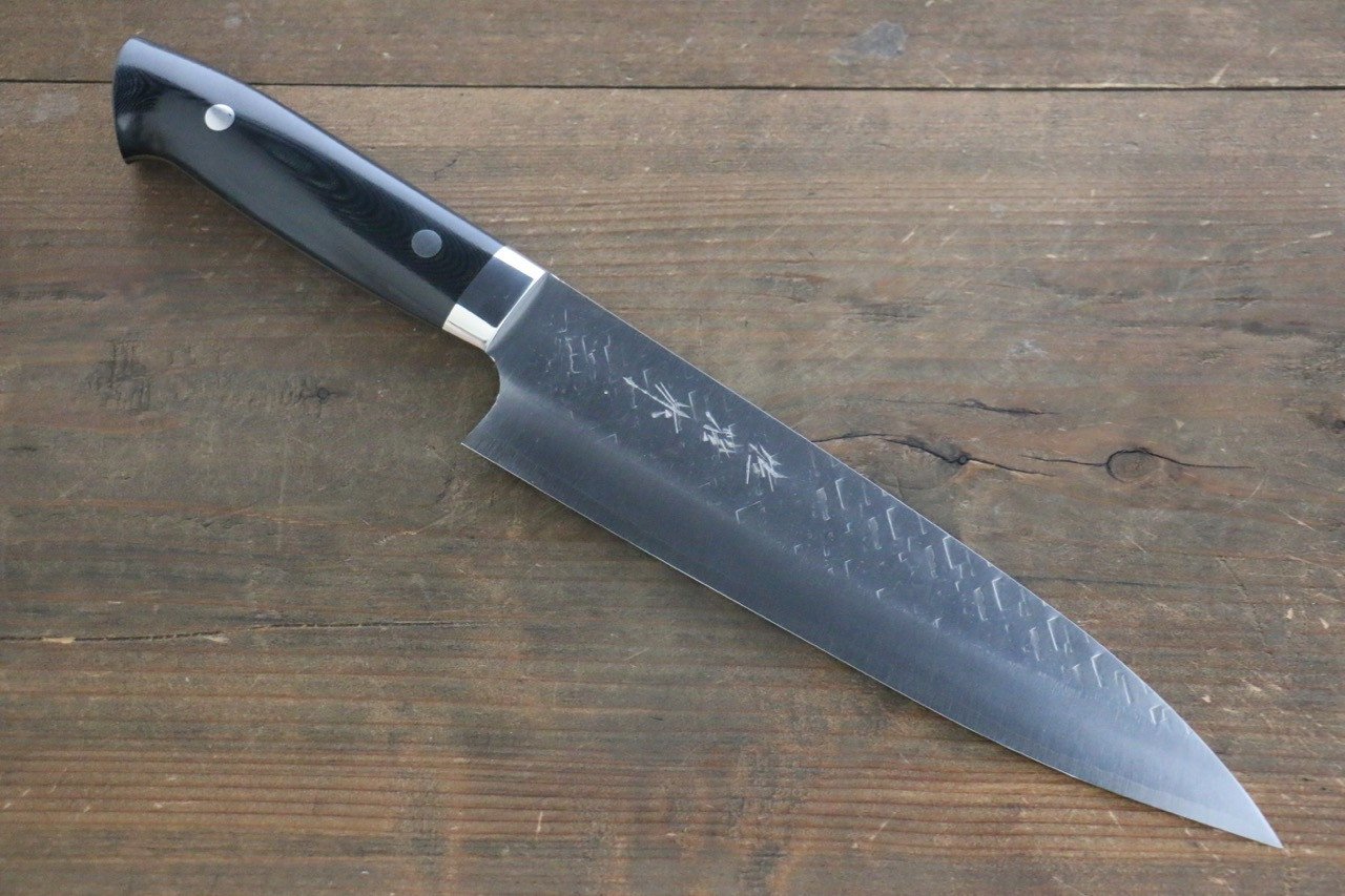 Takeshi Saji SRS13 Hammered Gyuto Japanese Chef Knife 210mm with Black Micarta handle - Japanny - Best Japanese Knife