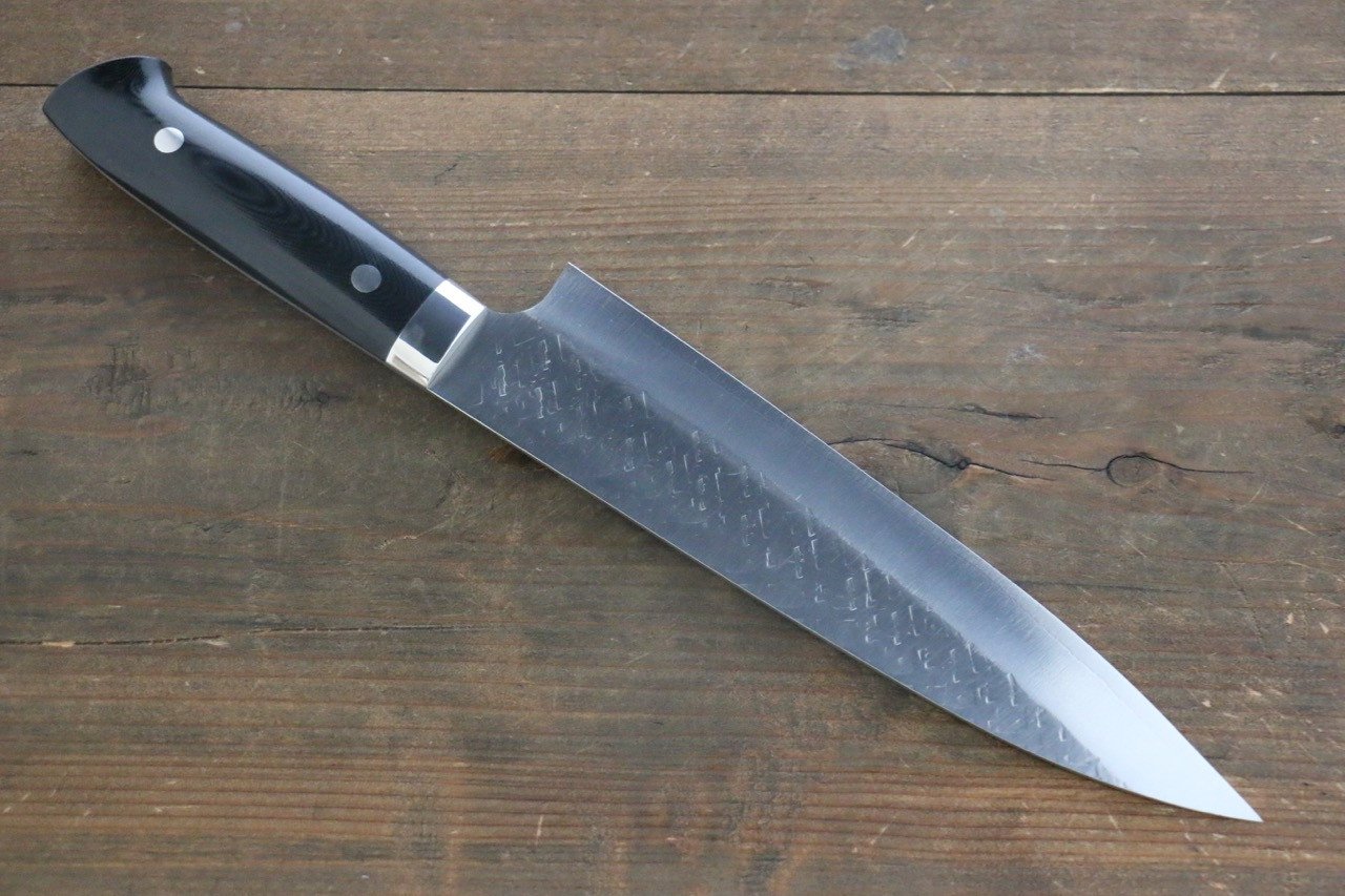 Takeshi Saji SRS13 Hammered Gyuto Japanese Chef Knife 210mm with Black Micarta handle - Japanny - Best Japanese Knife