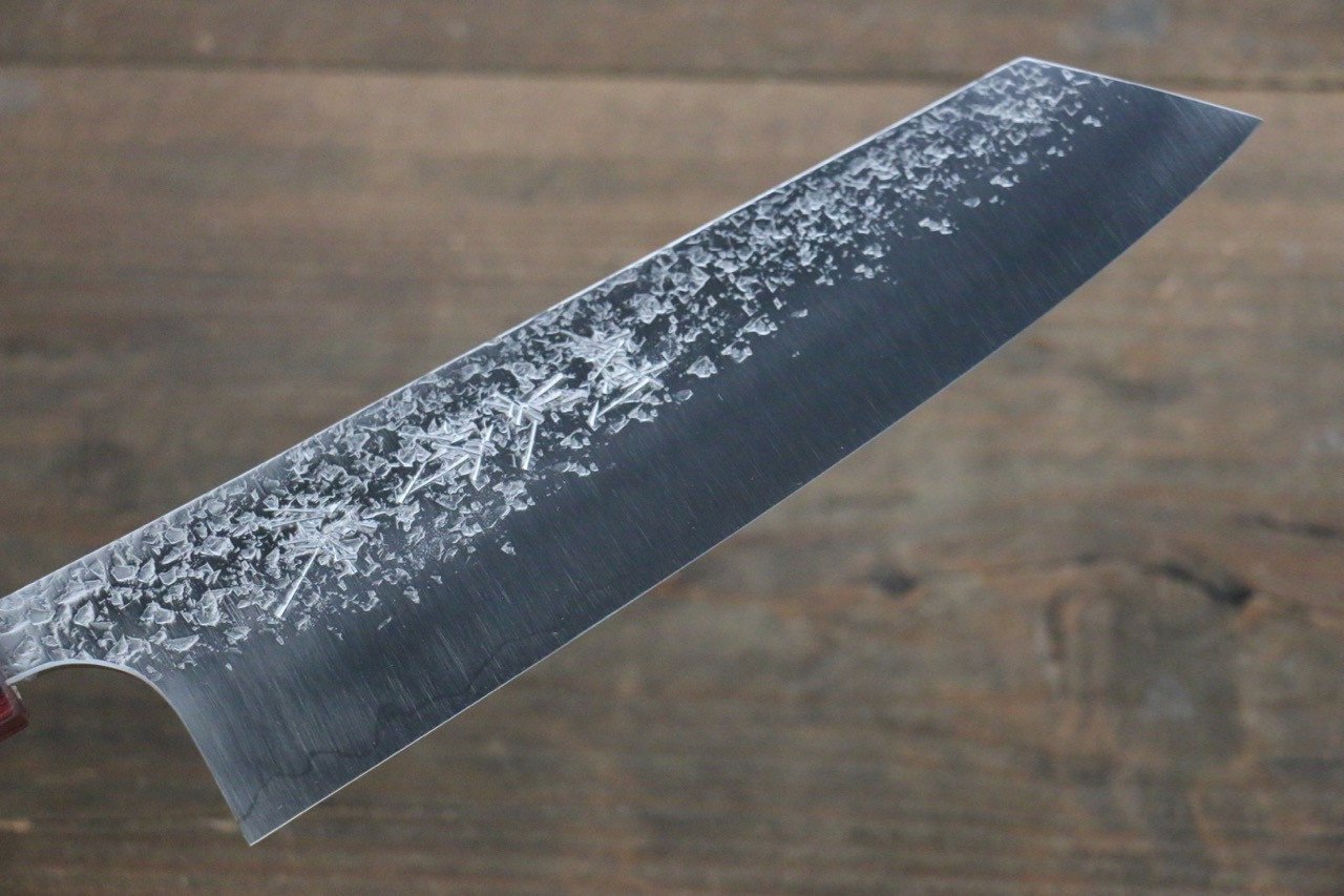 Yu Kurosaki Shizuku R2/SG Hammered Bunka Japanese Chef Knife 180mm American Cherry Handle - Japanny - Best Japanese Knife