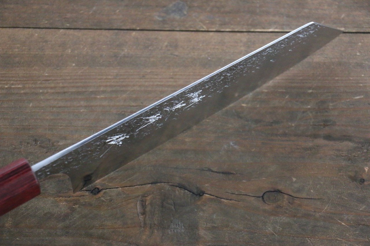 Yu Kurosaki Shizuku R2/SG Hammered Bunka Japanese Chef Knife 180mm American Cherry Handle - Japanny - Best Japanese Knife