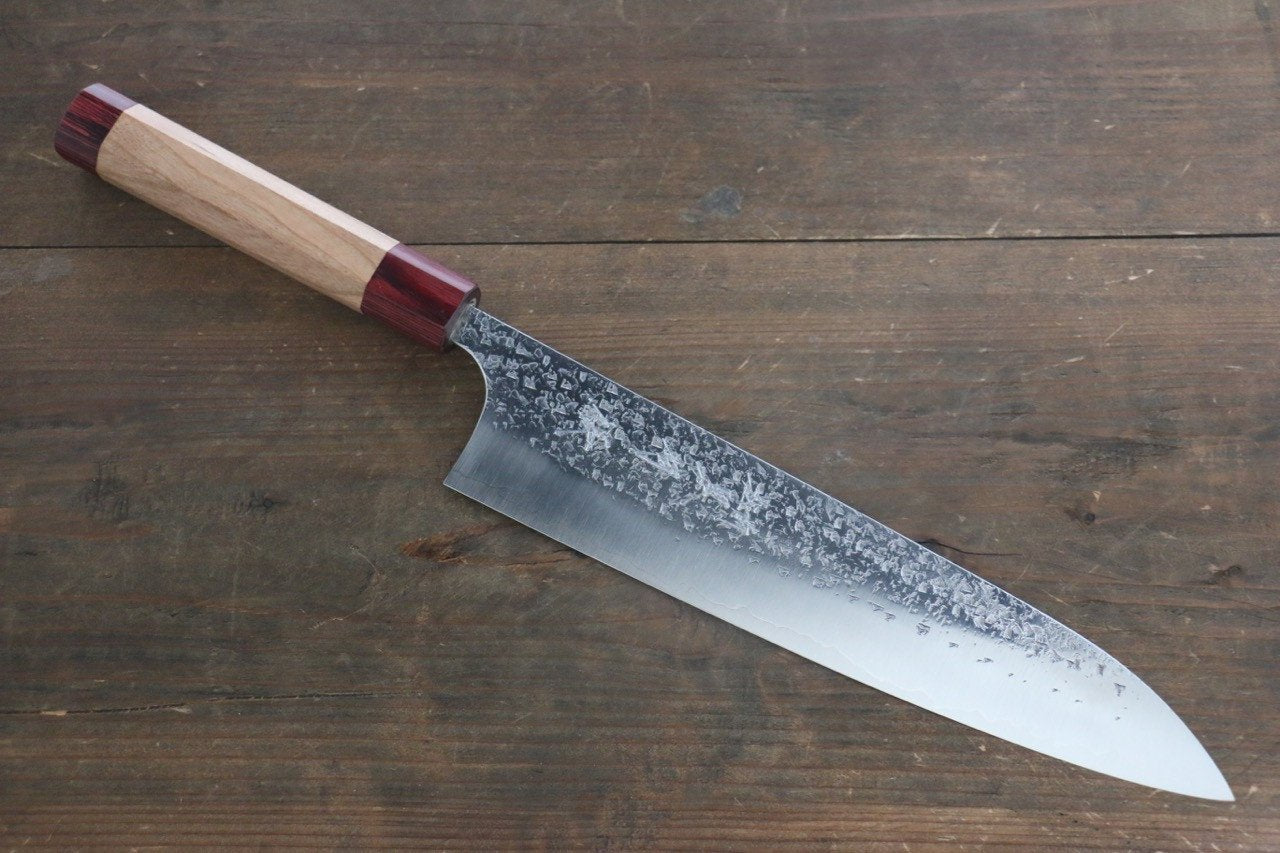 Yu Kurosaki Shizuku R2/SG Hammered Gyuto Japanese Chef Knife 240mm American Cherry Handle - Japanny - Best Japanese Knife