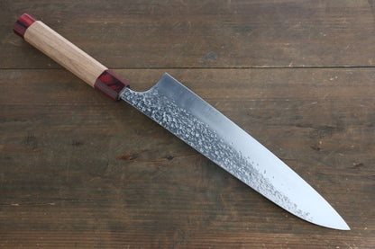 Yu Kurosaki Shizuku R2/SG Hammered Gyuto Japanese Chef Knife 240mm American Cherry Handle - Japanny - Best Japanese Knife