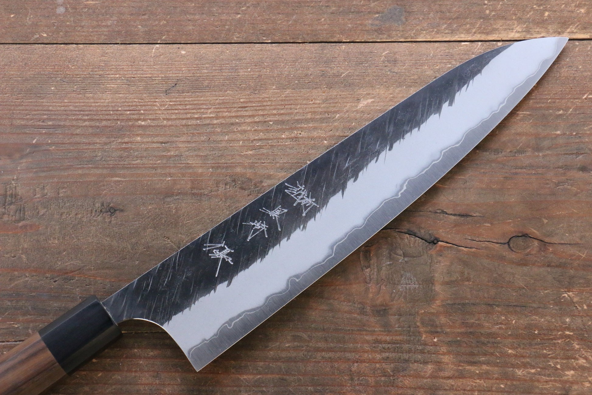 Yu Kurosaki Fujin Blue Super Hammered Gyuto Japanese Knife 240mm with Shitan Handle - Japanny - Best Japanese Knife