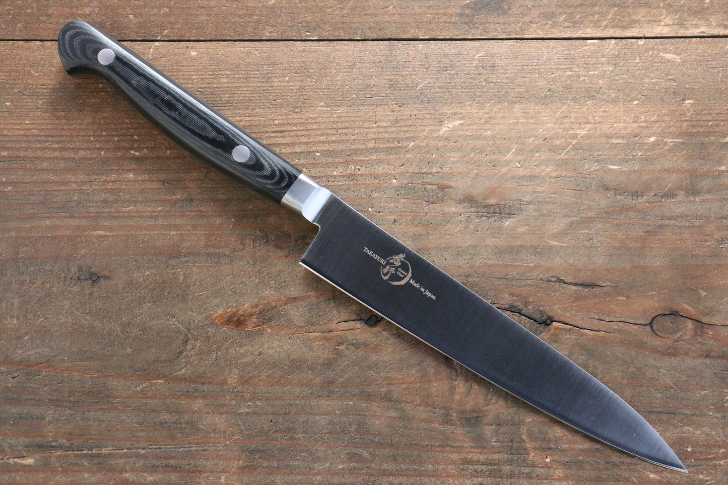 Sakai Takayuki Sakai Takayuki  Grand Chef Grand Chef Stainless Steel Petty-Utility Japanese Knife 150mm with Black Micarta Handle - Japanny - Best Japanese Knife