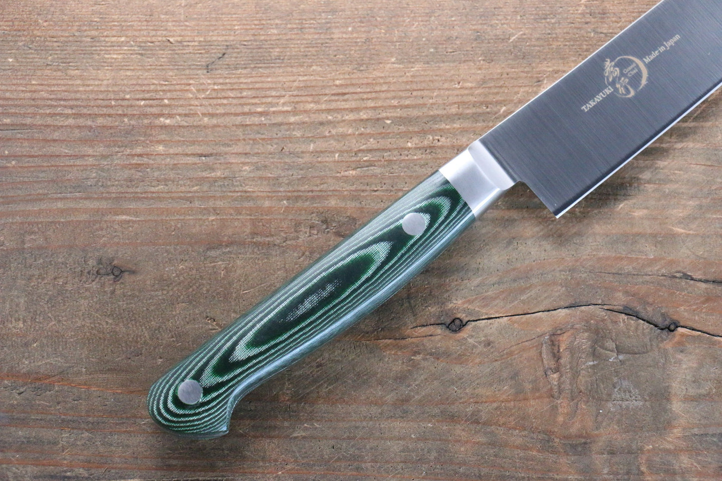 Sakai Takayuki Sakai Takayuki  Grand Chef Grand Chef Stainless Steel Sujihiki Japanese Knife 240mm with Green Micarta Handle - Japanny - Best Japanese Knife