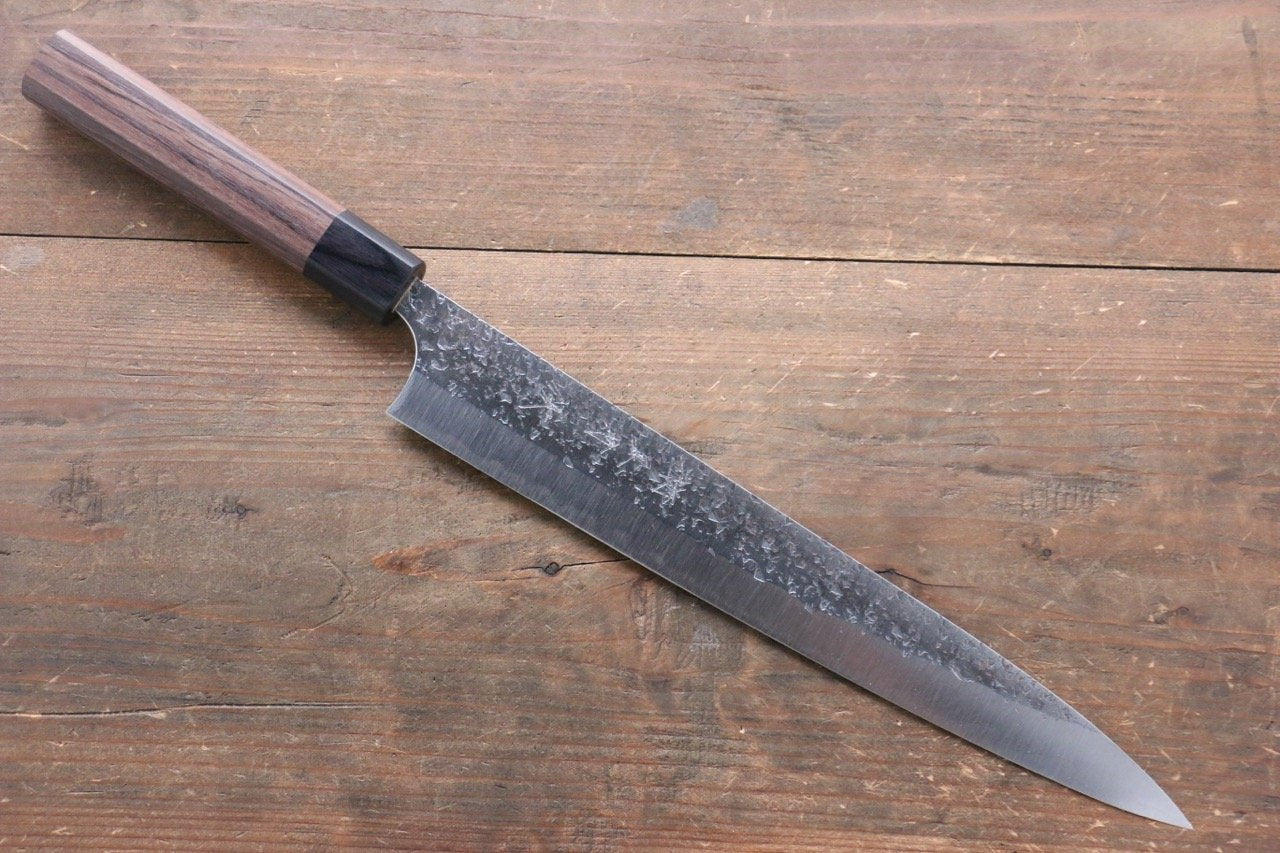 Yu Kurosaki Blue Super Clad Hammered Kurouchi Sujihiki Japanese Chef Knife 270mm - Japanny - Best Japanese Knife