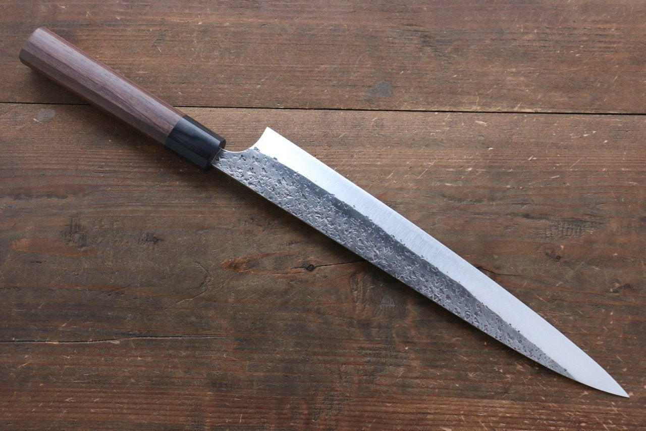 Yu Kurosaki Blue Super Clad Hammered Kurouchi Sujihiki Japanese Chef Knife 270mm - Japanny - Best Japanese Knife