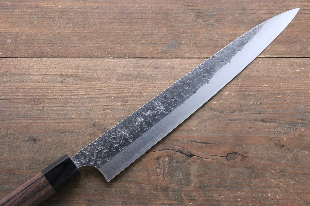 Yu Kurosaki Blue Super Clad Hammered Kurouchi Sujihiki Japanese Chef Knife 270mm - Japanny - Best Japanese Knife