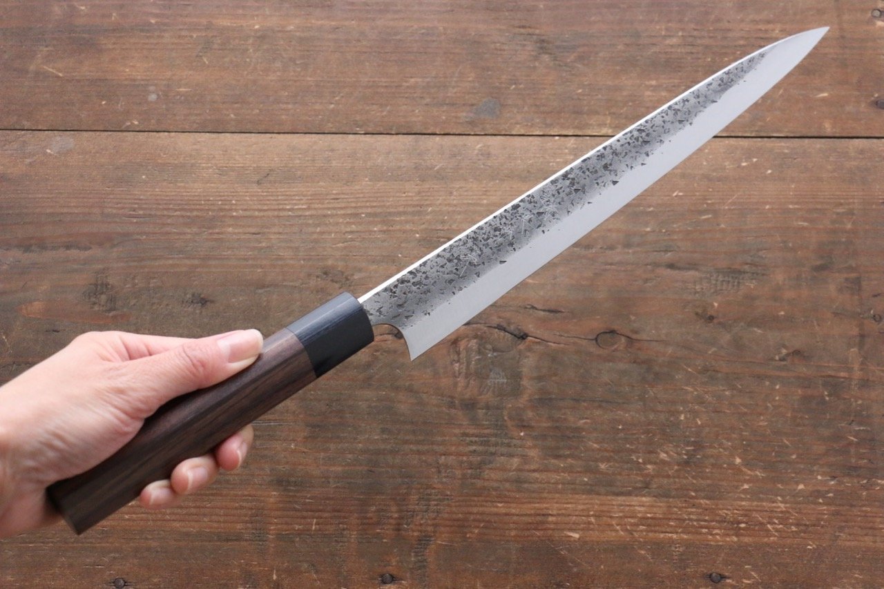 Yu Kurosaki Blue Super Clad Hammered Kurouchi Sujihiki Japanese Chef Knife 270mm - Japanny - Best Japanese Knife
