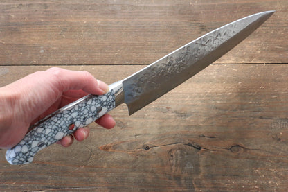 Takeshi Saji SRS13 Hammered Gyuto Japanese Knife 210mm with WhiteBlack Stone Handle - Japanny - Best Japanese Knife